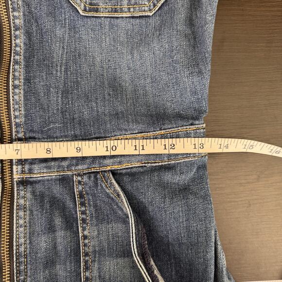 Nili Lotan Cannes Denim Jumpsuit Womens 4 Zip Front Workwear Utility Dark Blue - Picture 10 of 12